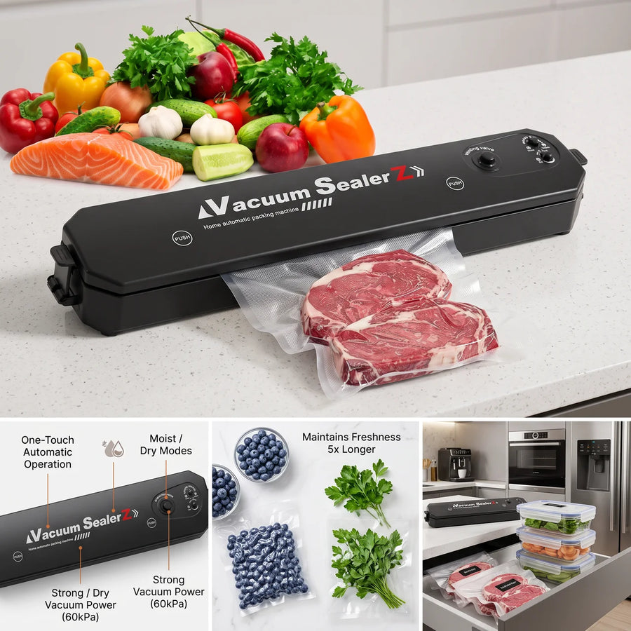 Aparat de Vidat Alimente Vacuum Sealer Pro™ – Vidare și Sigilare cu Un Buton